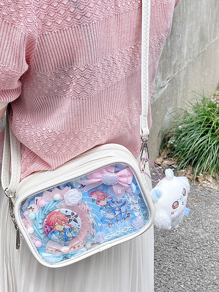Mini Ita Crossbody Bag with Clear Window for Plushies and Pins Mini Ita Crossbody Bag with Clear Window for Plushies and Pins — crossbody ita bag detail view