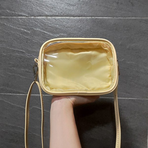 Mini Ita Crossbody Bag with Clear Window for Plushies and Pins — crossbody ita bag detail view