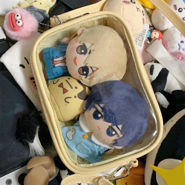 Mini Ita Crossbody Bag with Clear Window for Plushies and Pins — crossbody ita bag detail view