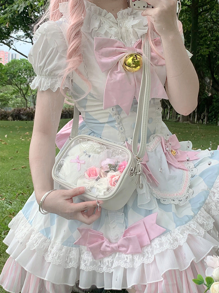 Mini Ita Crossbody Bag with Clear Window for Plushies and Pins Mini Ita Crossbody Bag with Clear Window for Plushies and Pins — crossbody ita bag detail view