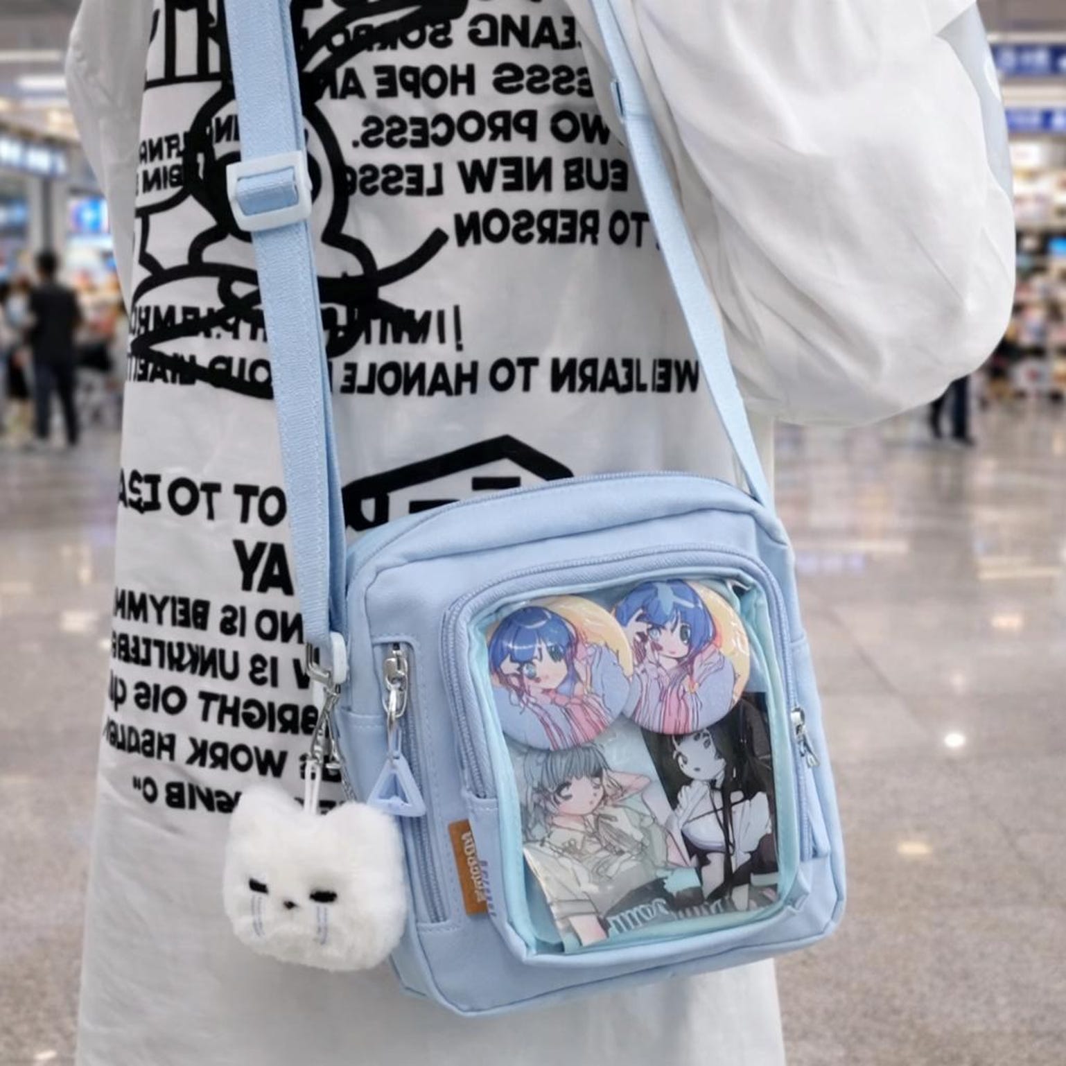 Mini Pastel Y2K Convertible Ita Bag for Pin Display Mini Pastel Y2K Convertible Ita Bag for Pin Display — mini ita bag detail view