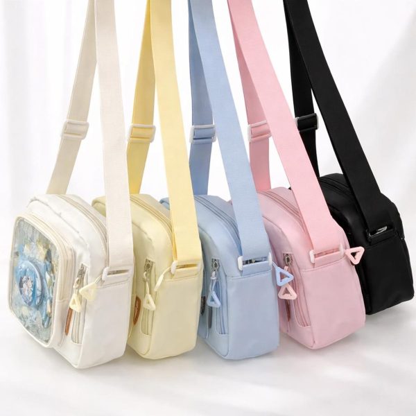 Mini Pastel Y2K Convertible Ita Bag for Pin Display — mini ita bag with clear display window