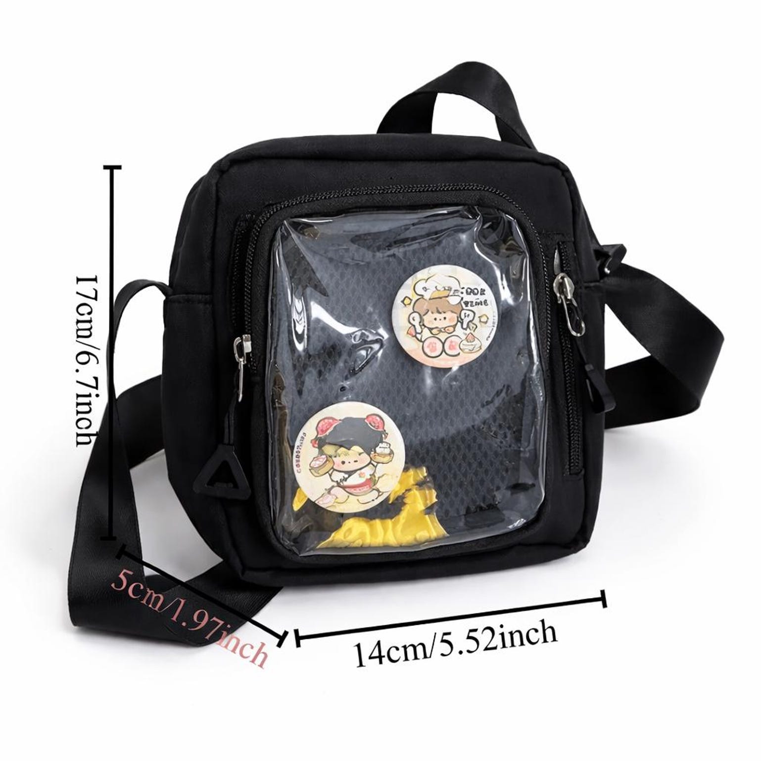 Mini Pastel Y2K Convertible Ita Bag for Pin Display Mini Pastel Y2K Convertible Ita Bag for Pin Display — mini ita bag detail view