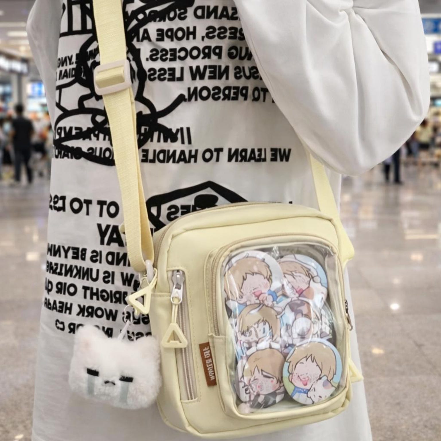 Mini Pastel Y2K Convertible Ita Bag for Pin Display Mini Pastel Y2K Convertible Ita Bag for Pin Display — mini ita bag detail view