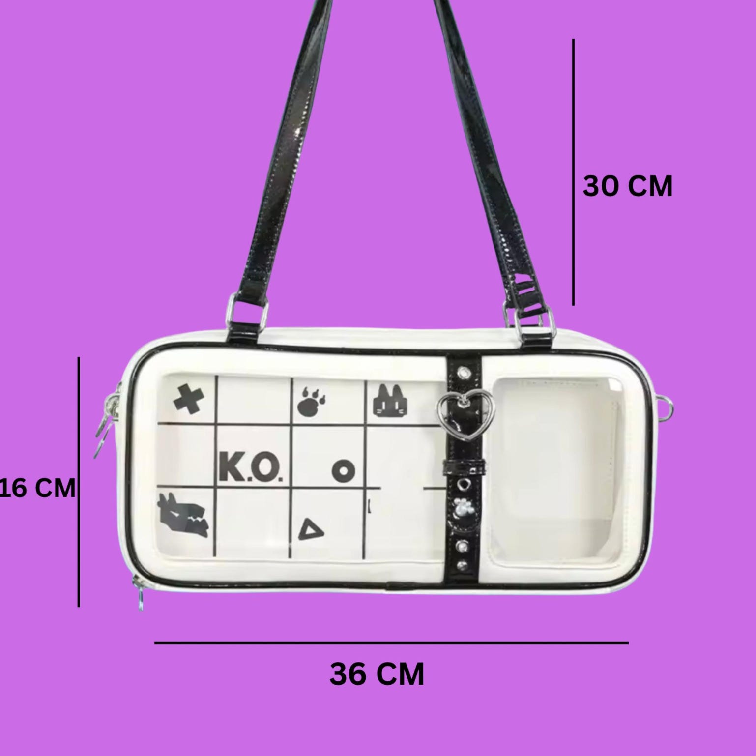 Mini Pink Ita Messenger Bag for Plushies and Pins Mini Pink Ita Messenger Bag for Plushies and Pins — mini ita bag detail view