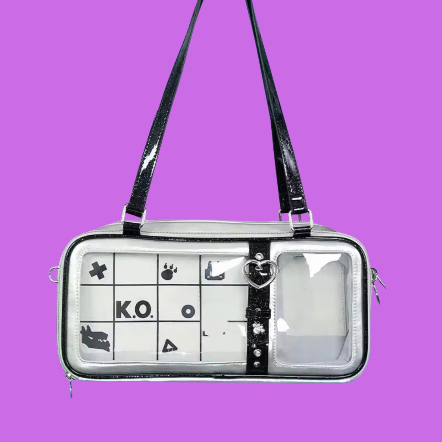 Mini Pink Ita Messenger Bag for Plushies and Pins Mini Pink Ita Messenger Bag for Plushies and Pins — mini ita bag detail view