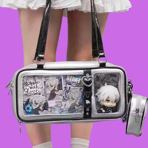 Mini Pink Ita Messenger Bag for Plushies and Pins — mini ita bag with clear display window