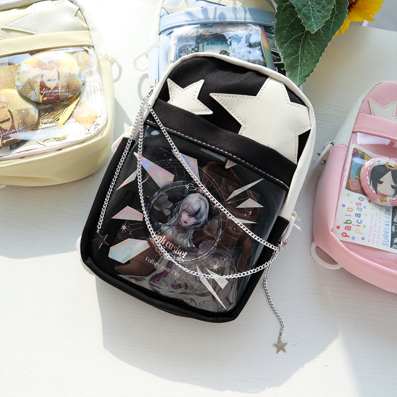 Mini Star Ita Bag with Clear Window for Pin Display Mini Star Ita Bag with Clear Window for Pin Display — mini ita bag detail view