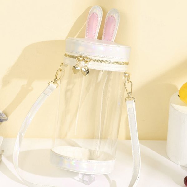 Mini White Bunny Ita Bag for Plushies and Pins — mini ita bag detail view