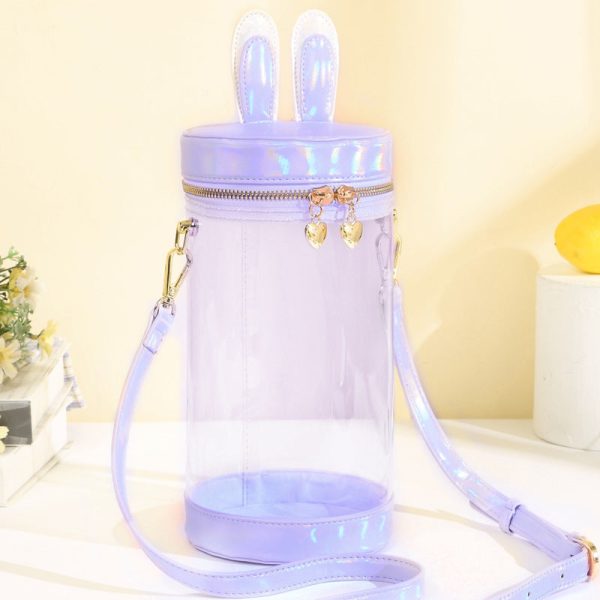 Mini White Bunny Ita Bag for Plushies and Pins — mini ita bag detail view