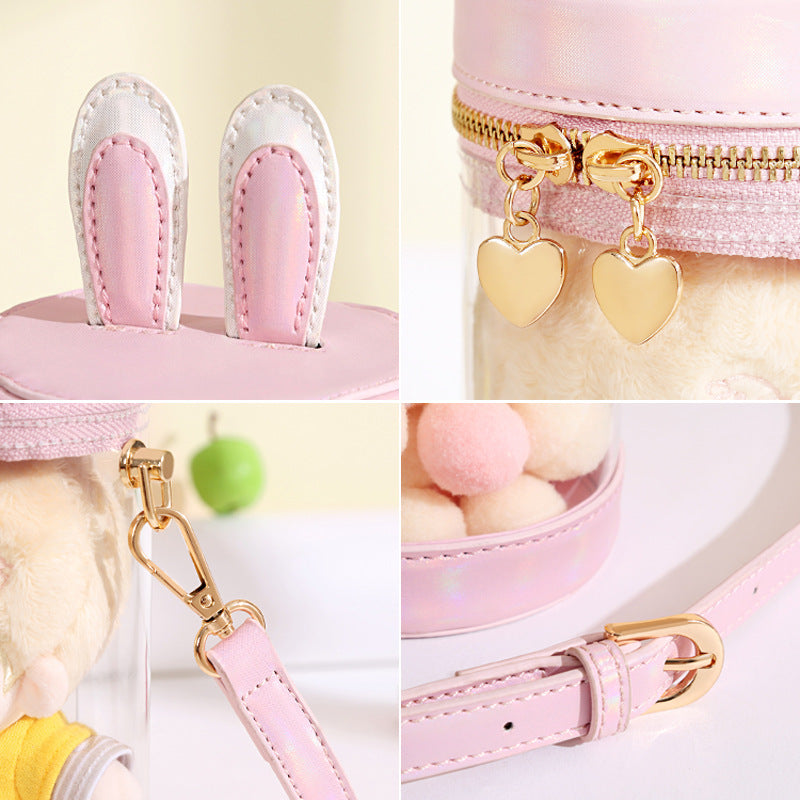 Mini White Bunny Ita Bag for Plushies and Pins Mini White Bunny Ita Bag for Plushies and Pins — mini ita bag detail view