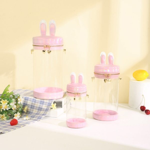 Mini White Bunny Ita Bag for Plushies and Pins — mini ita bag detail view