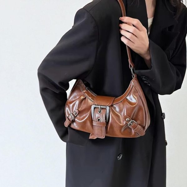 Mini Y2K Vintage Shoulder Bag for Pin Display — crossbody ita bag detail view