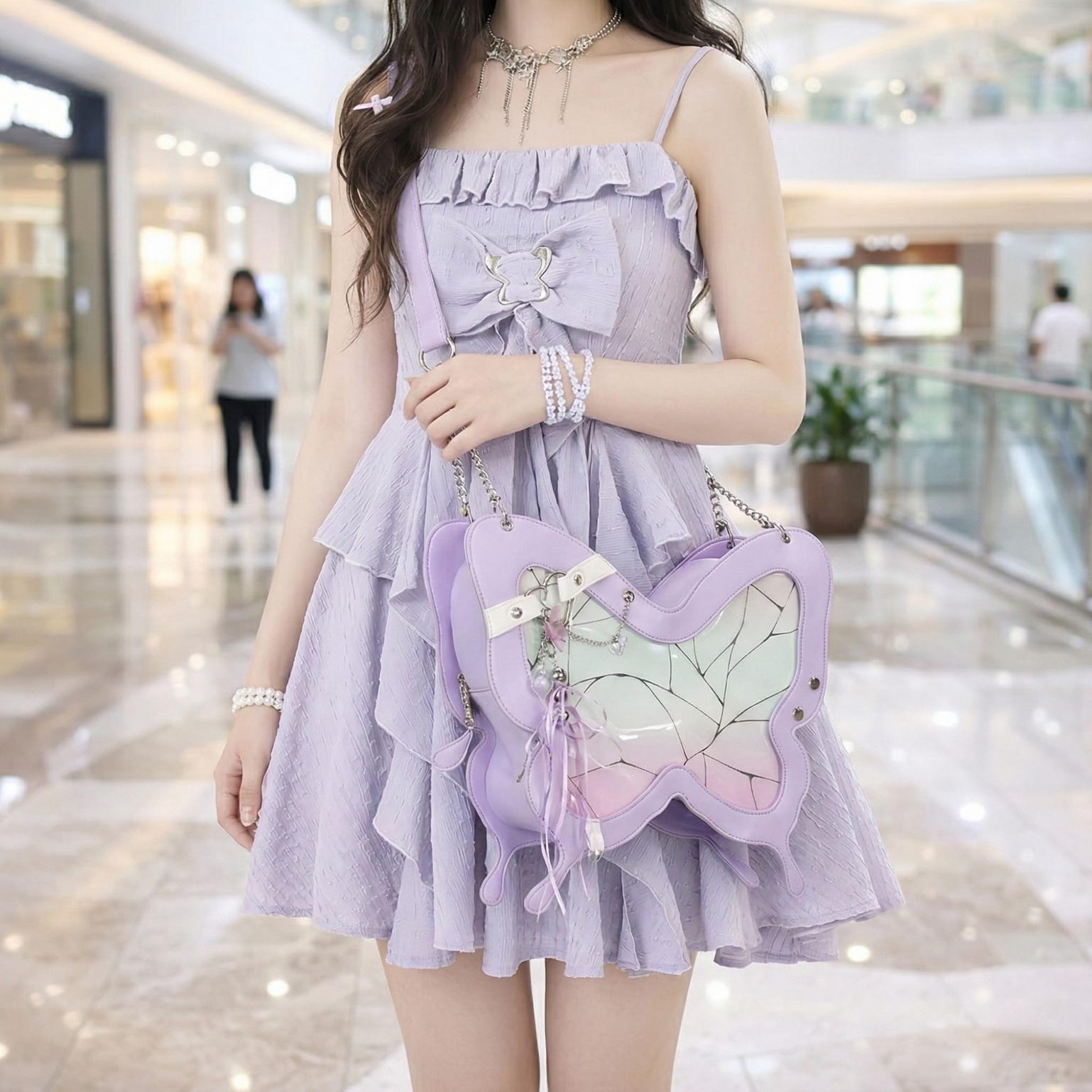 Pastel Convertible Bag with Clear Window for Pin Display Pastel Convertible Bag with Clear Window for Pin Display — ita bag detail view