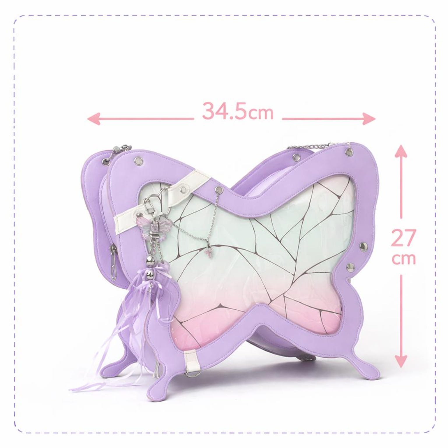 Pastel Convertible Bag with Clear Window for Pin Display Pastel Convertible Bag with Clear Window for Pin Display — ita bag detail view