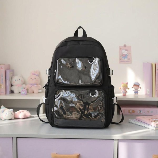 Pastel Ita Backpack with Clear Window for Pin Display — ita backpack detail view