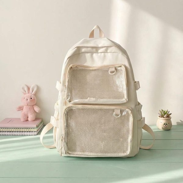 Pastel Ita Backpack with Clear Window for Pin Display — ita backpack detail view