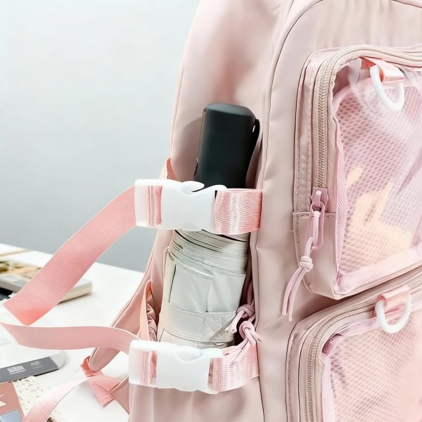 Pastel Ita Tote Bag with Clear Window for Pin Display — ita tote bag detail view