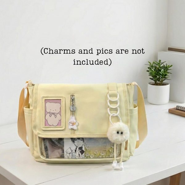 Pastel Kawaii Convertible Ita Bag for Pin Display — ita bag detail view