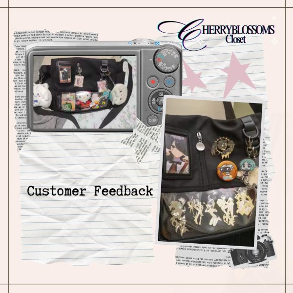 Pastel Kawaii Convertible Ita Bag for Pin Display — ita bag detail view