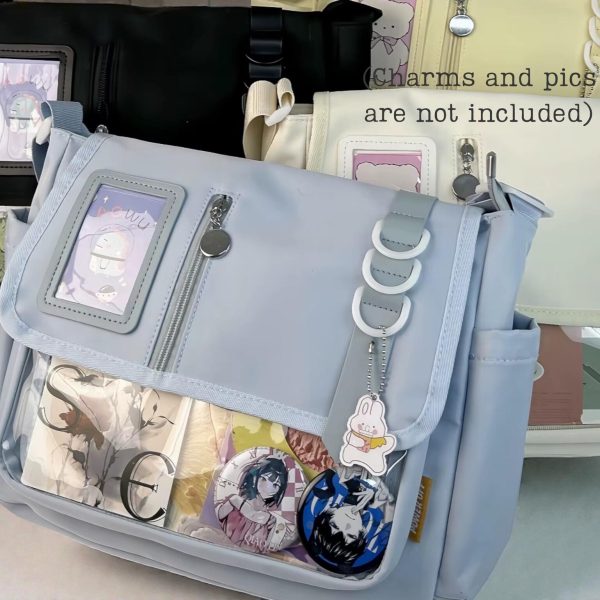 Pastel Kawaii Convertible Ita Bag for Pin Display — ita bag detail view
