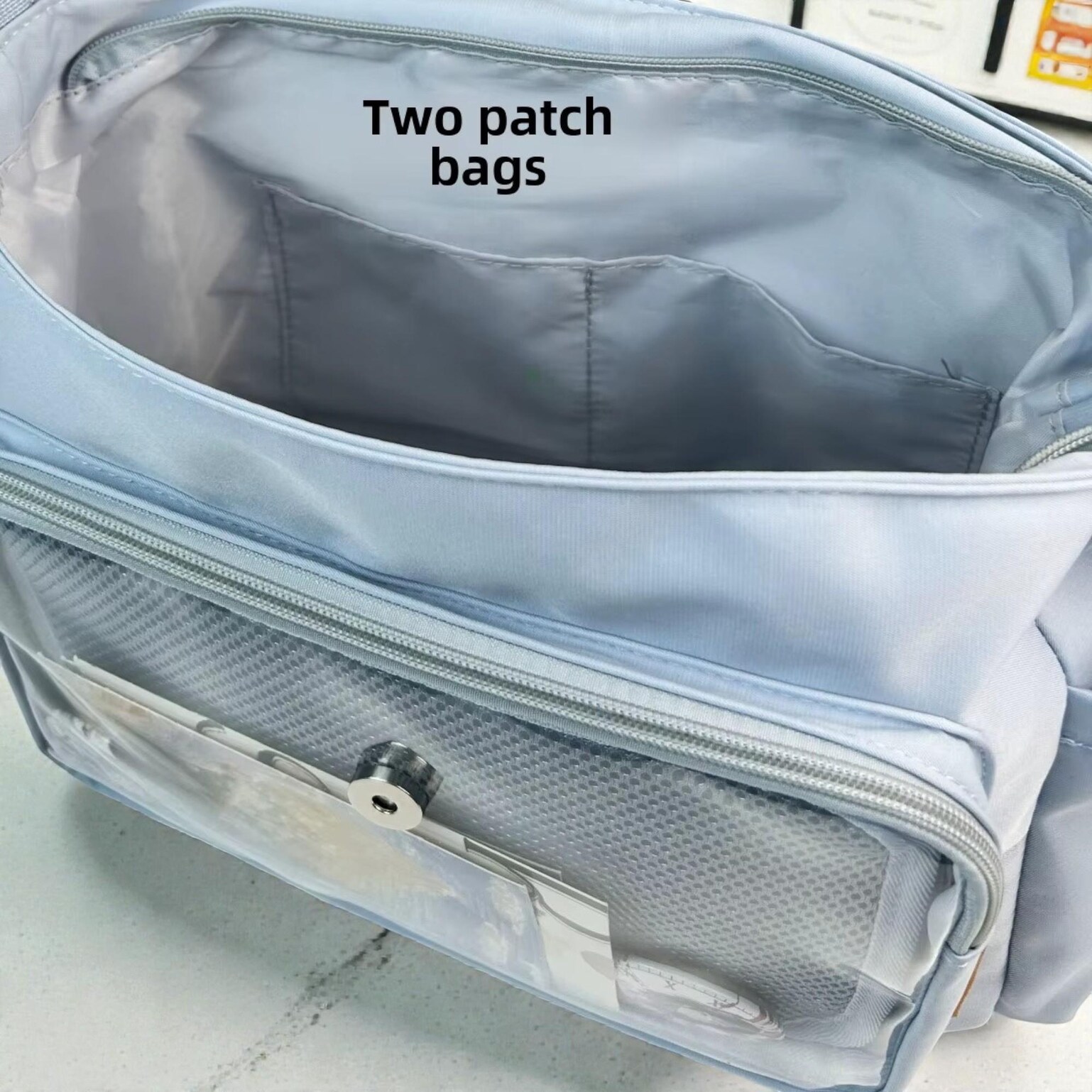 Pastel Kawaii Convertible Ita Bag for Pin Display Pastel Kawaii Convertible Ita Bag for Pin Display — ita bag detail view