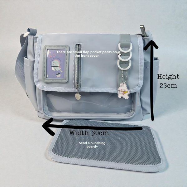 Pastel Kawaii Convertible Ita Bag for Pin Display — ita bag detail view