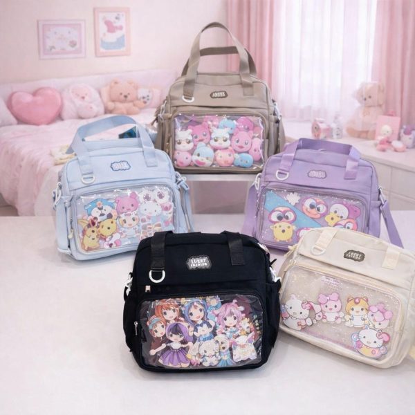 Pastel Kawaii Ita Backpack for Pin Display — ita backpack detail view