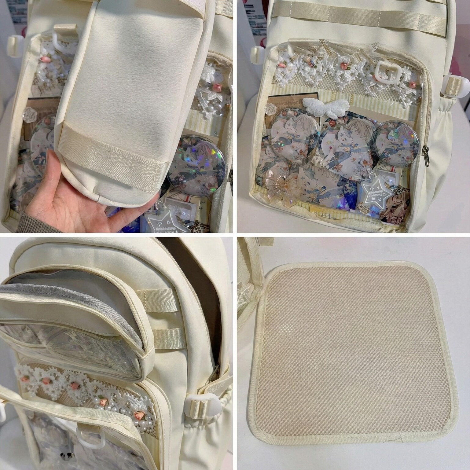 Pastel Kawaii Ita Backpack for Plushies and Pins Pastel Kawaii Ita Backpack for Plushies and Pins — ita backpack detail view