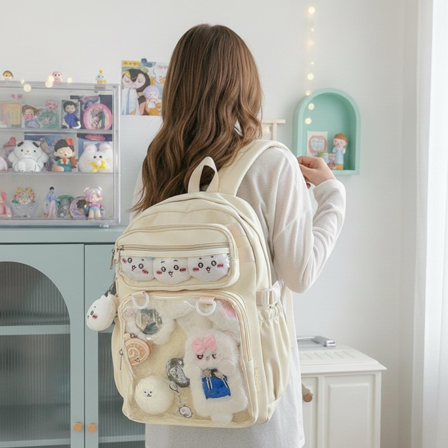 Pastel Kawaii Ita Backpack for Plushies and Pins Pastel Kawaii Ita Backpack for Plushies and Pins — ita backpack detail view