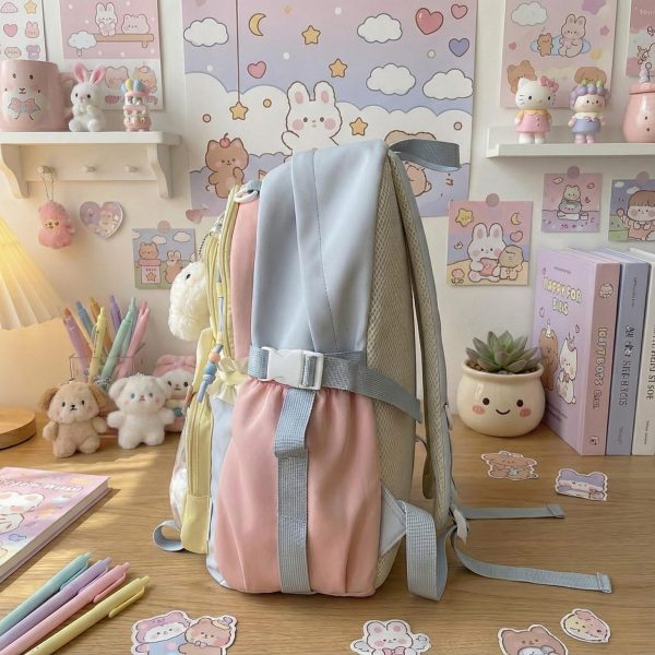 Pastel Kawaii Ita Backpack for Plushies and Pins — ita backpack detail view
