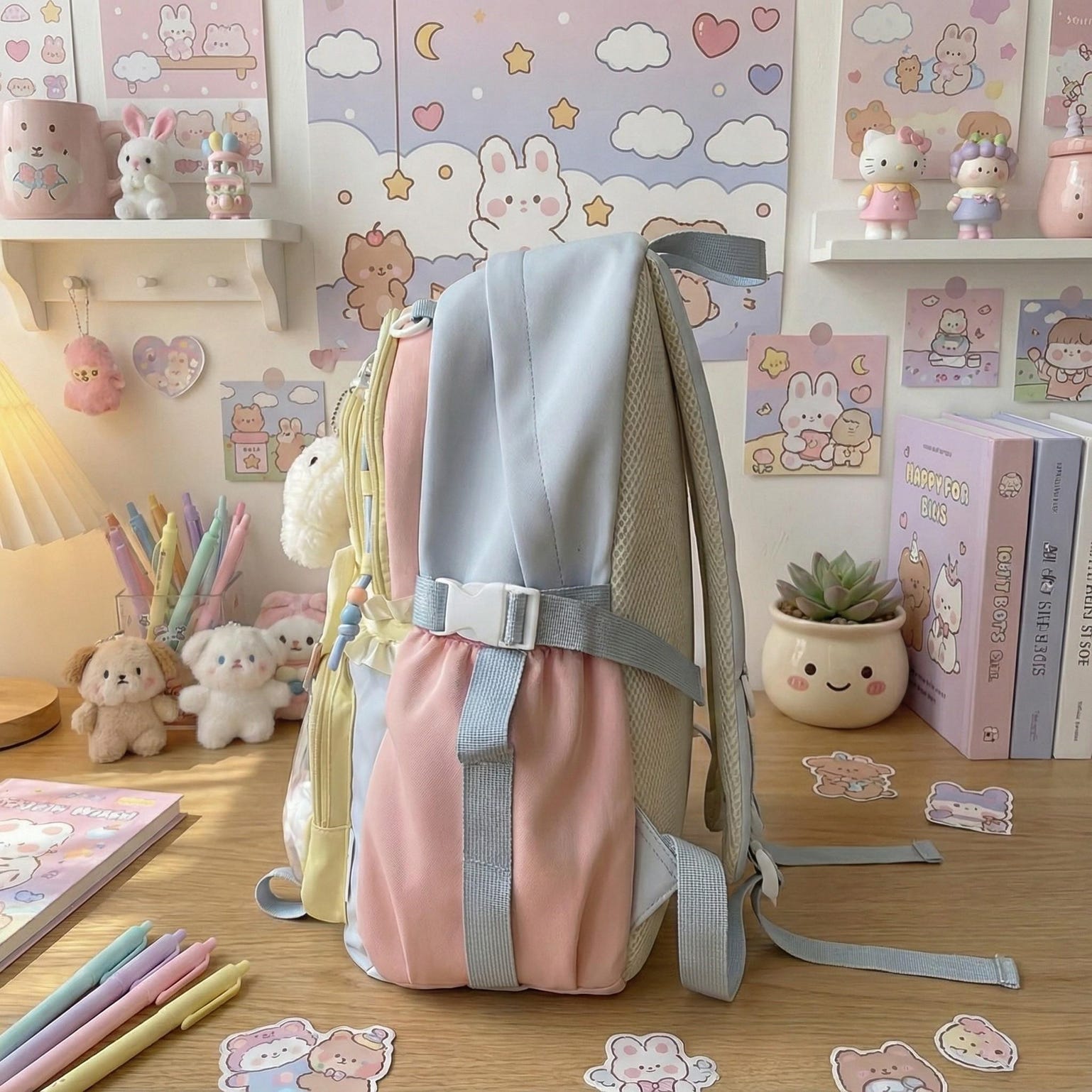 Pastel Kawaii Ita Backpack for Plushies and Pins Pastel Kawaii Ita Backpack for Plushies and Pins — ita backpack detail view