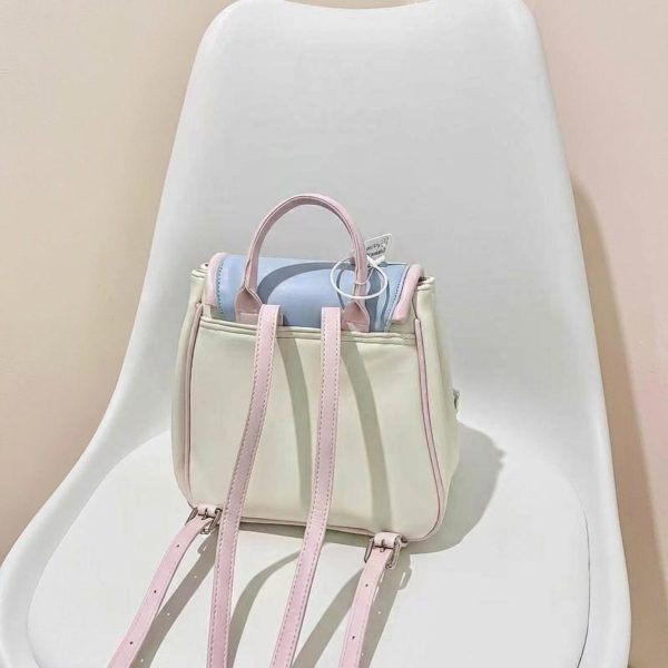 Pastel Kawaii Ita Backpack with Clear Window for Photocards and Pins — ita backpack detail view