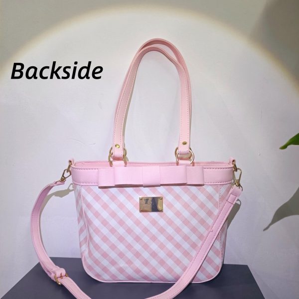 Pink Convertible Ita Bag with Clear Window for Pin Display — ita bag detail view