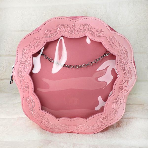 Pink Ita Bag with Clear Window for Pin Display — ita bag with clear display window