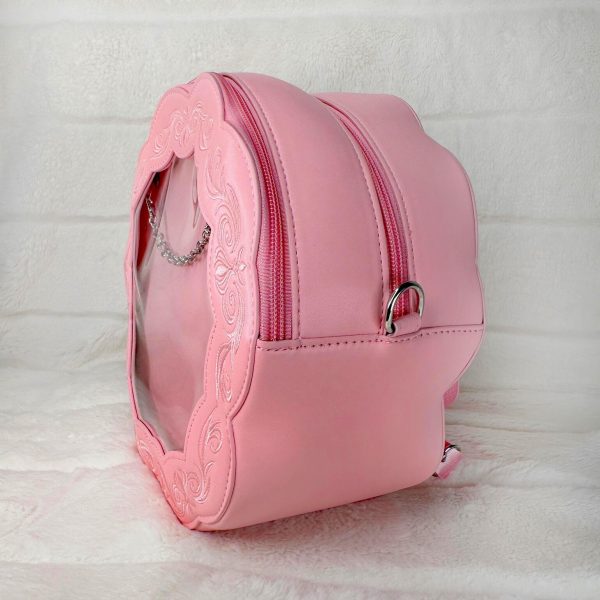 Pink Ita Bag with Clear Window for Pin Display — ita bag detail view