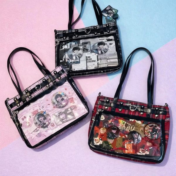 Pink Ita Tote Bag for Pin Display — ita tote bag detail view