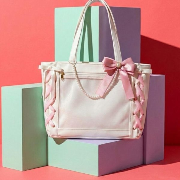 Pink Kawaii Convertible Ita Bag for Pin Display — ita bag with clear display window