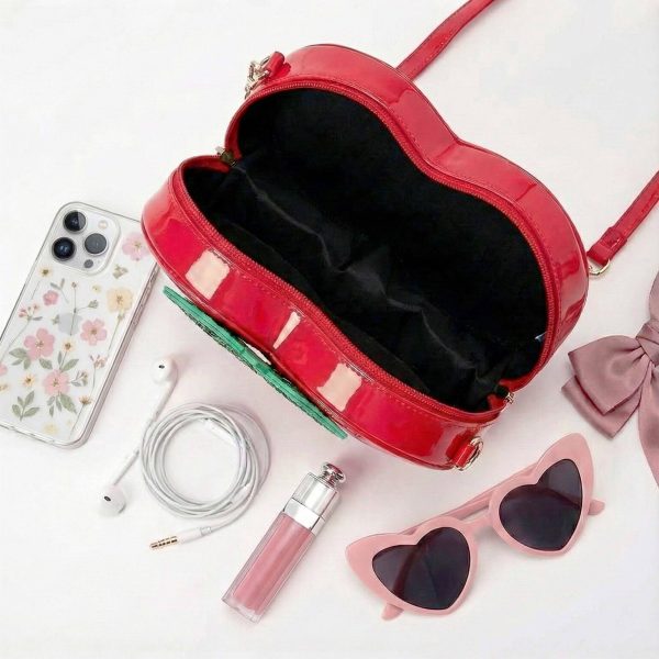 Red Cherry Convertible Bag — ita bag detail view