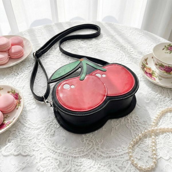 Red Cherry Crossbody Bag — crossbody ita bag detail view