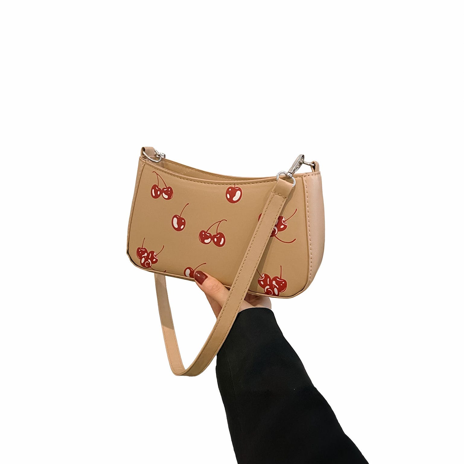 Red Cherry Shoulder Bag for Pin Display Red Cherry Shoulder Bag for Pin Display — crossbody ita bag detail view