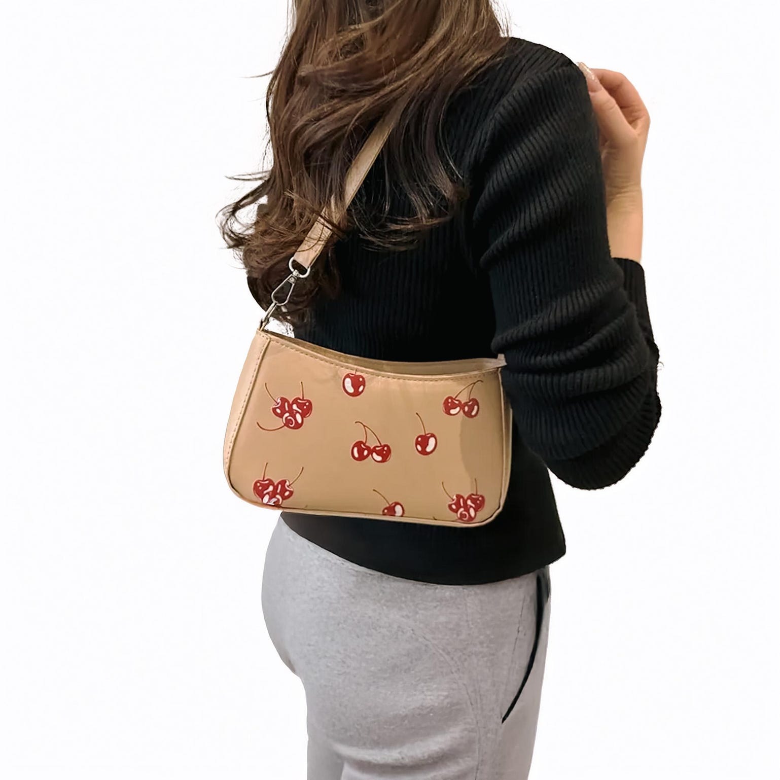 Red Cherry Shoulder Bag for Pin Display Red Cherry Shoulder Bag for Pin Display — crossbody ita bag with clear display window