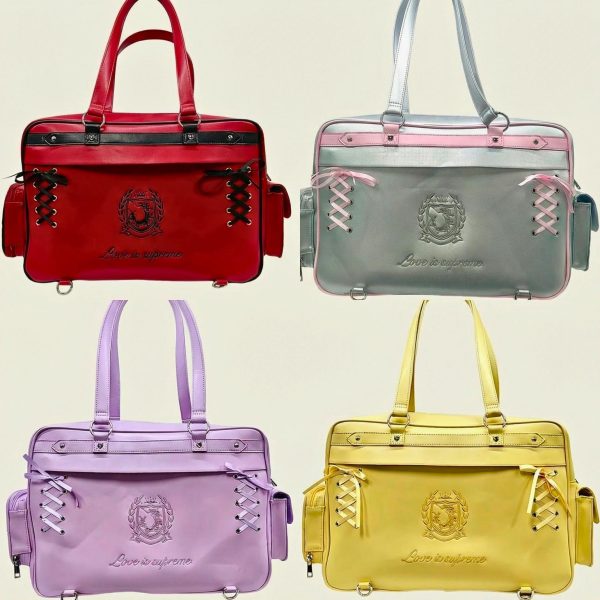 Red Ita Backpack with Clear Window for Plushies and Pins — ita backpack detail view