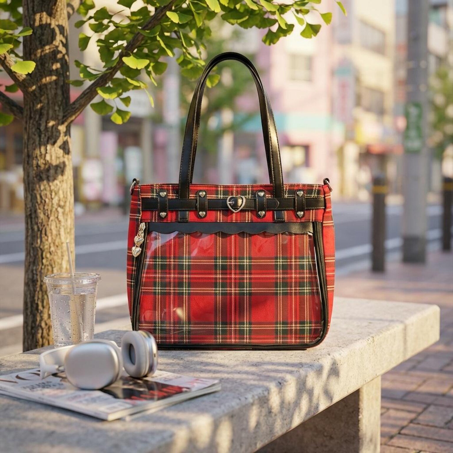 Red Kawaii Convertible Ita Bag for Pin Display Red Kawaii Convertible Ita Bag for Pin Display — ita bag detail view