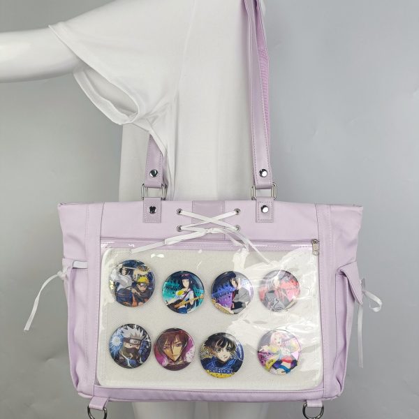 Ribbon Ita Backpack with Clear Window and Included Insert for Plushies and Pins — ita backpack detail view