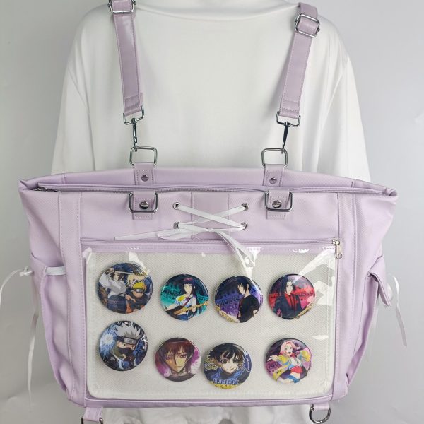 Ribbon Ita Backpack with Clear Window and Included Insert for Plushies and Pins — ita backpack with clear display window