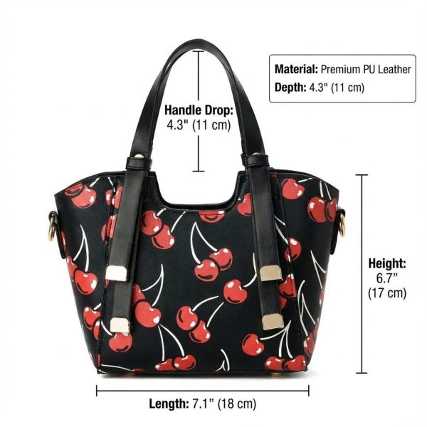 Small Black Cherry Crossbody Bag — crossbody ita bag detail view