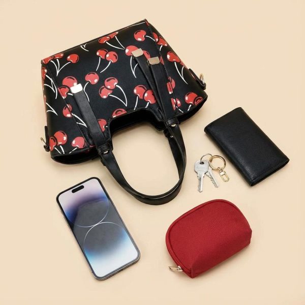 Small Black Cherry Crossbody Bag — crossbody ita bag detail view