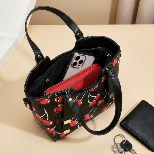 Small Black Cherry Crossbody Bag — crossbody ita bag detail view
