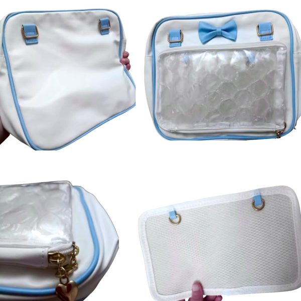 Small Black Convertible Ita Bag for Pin Display — mini ita bag detail view